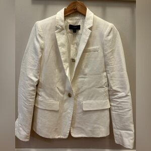J. Crew Women's White Linen Blazer